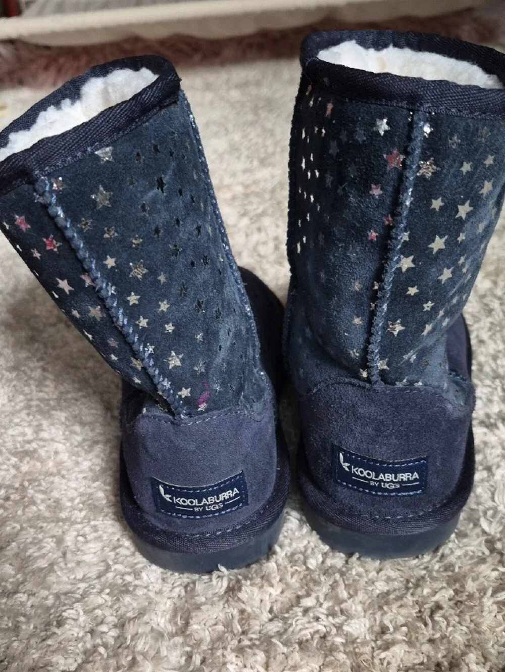 Koolaburra Navy Star-Print Kids Winter Boots